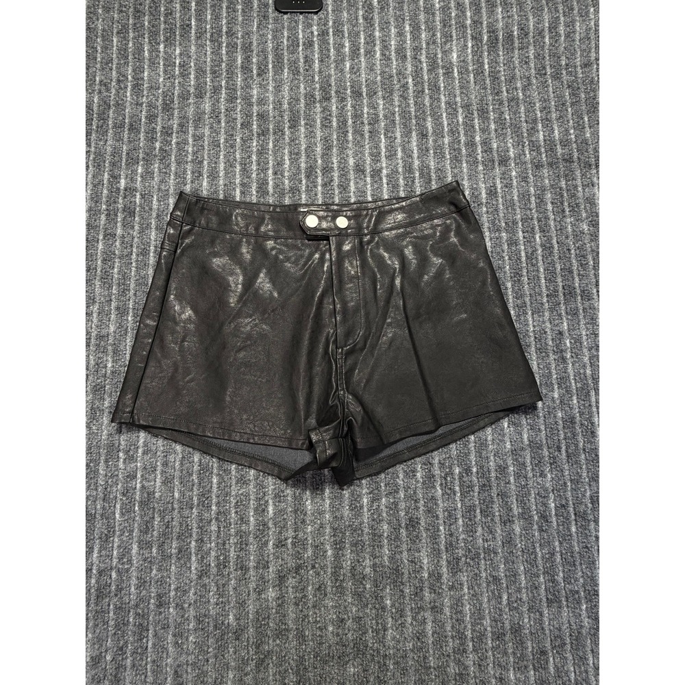 Superdown Faux Leather Shorts  Large Black High Rise Biker Festival Edgy Goth